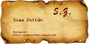Sima Zoltán névjegykártya