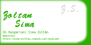 zoltan sima business card